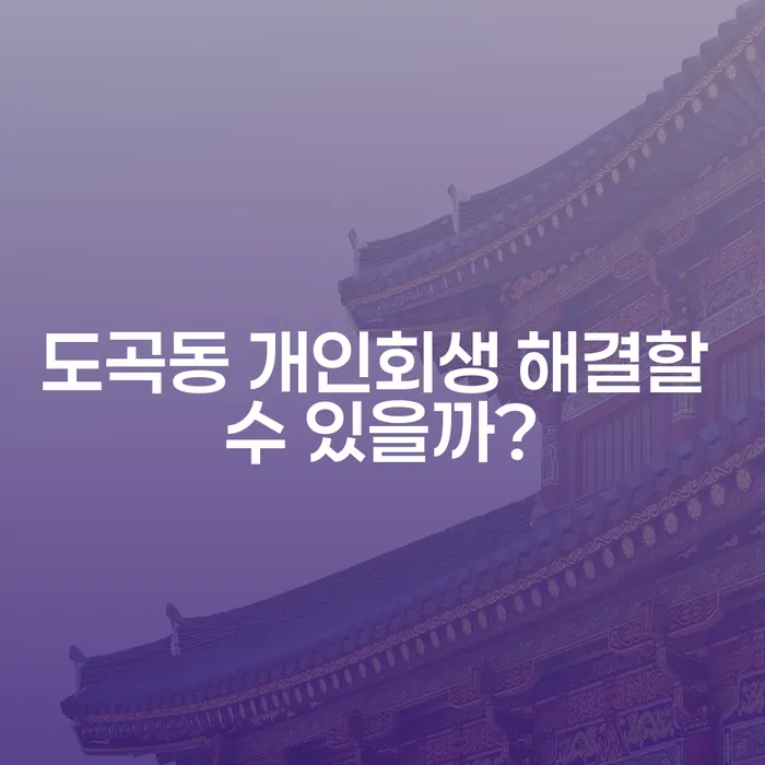 도곡동 개인회생 해결할 수 있을까?