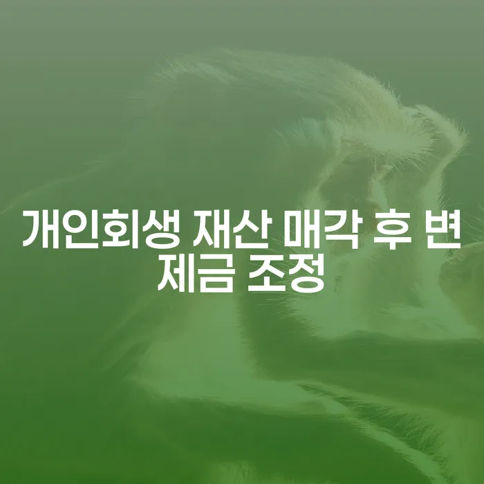 개인회생 재산 매각 후 변제금 조정, 과연 어떻게 해야 할까요?