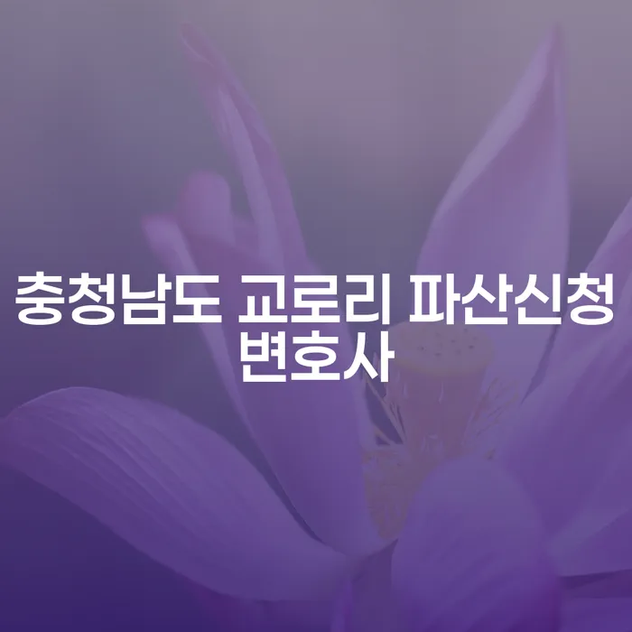 충청남도 교로리에서 파산 신청을 고려하고 계신가요?